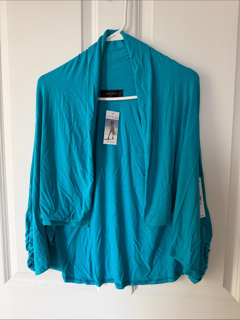 Karen Kane Bright Turquoise Open-Front Cardigan New